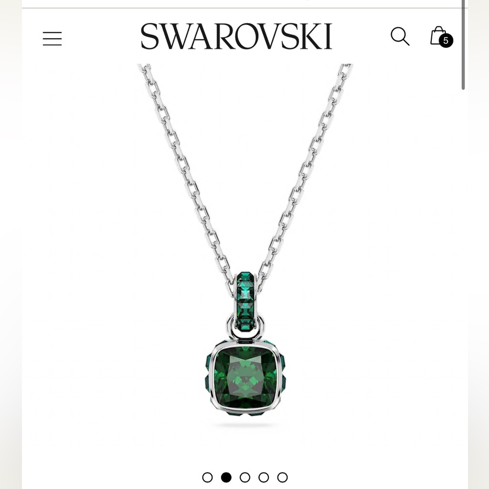Elegant  Green Pendant Necklace from Swarovski
